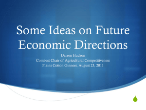 Some Ideas on Future Economic Directions S Darren Hudson