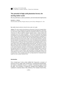 The potential of high-yield plantation forestry for meeting timber needs