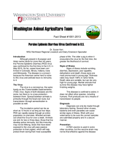 Washington Animal Agriculture Team Porcine Epidemic Diarrhea Virus Confirmed in U.S.