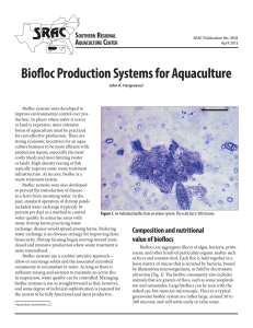 Biofloc Production Systems for Aquaculture S r