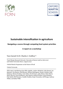 Sustainable intensification in agriculture A report on a workshop Tara Garnett