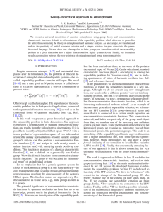 Group-theoretical approach to entanglement J. K. Korbicz and M. Lewenstein