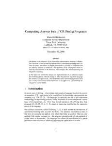 Computing Answer Sets of CR-Prolog Programs