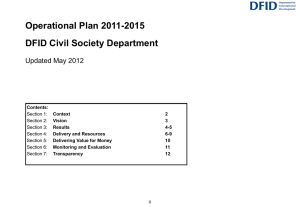 Operational Plan 2011-2015 DFID Civil Society Department