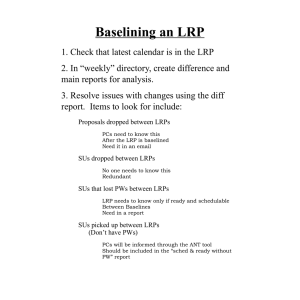 Baselining an LRP