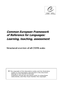 Common European Framework of Reference for Languages: Learning, teaching, assessment