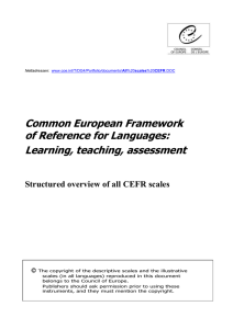Common European Framework of Reference for Languages: Learning, teaching, assessment