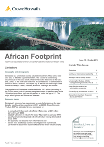 African Footprint Crowe Horwath Inside This Issue: Zimbabwe