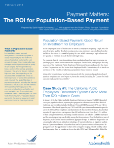The ROI for Population-Based Payment Payment Matters: