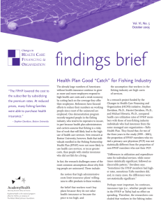 findings brief Health Plan Good “Catch” for Fishing Industry September 2002