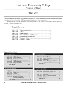 Theatre Fort Scott Community College Program of Study
