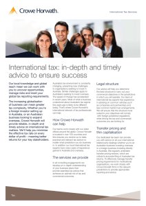 International tax: in-depth and timely advice to ensure success Legal structure