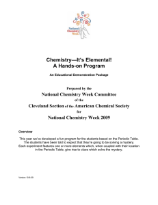 Chemistry—It’s Elemental! A Hands-on Program