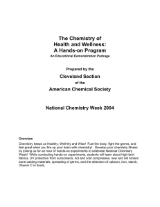 The Chemistry of Health and Wellness: A Hands-on Program