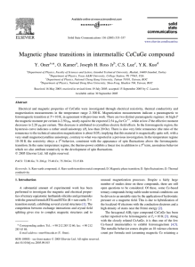 Magnetic phase transitions in intermetallic CeCuGe compound *, O. Kamer Y. Oner