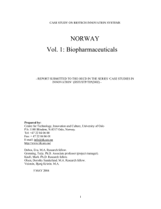 NORWAY Vol. 1: Biopharmaceuticals
