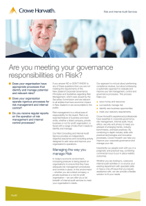 Are you meeting your governance responsibilities on Risk? n Does your organisation have