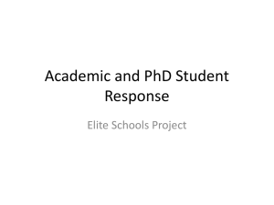 Academic and PhD Student Response Elite Schools Project