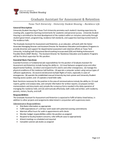 Graduate Assistant for Assessment &amp; Retention