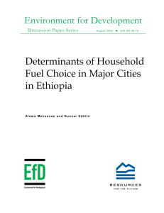 Environment for Development Determinants of Household Fuel Choice in Major Cities in Ethiopia