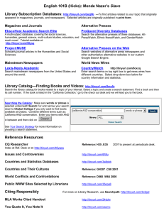  Slave Library Subscription Databases :  Magazines and Journals 