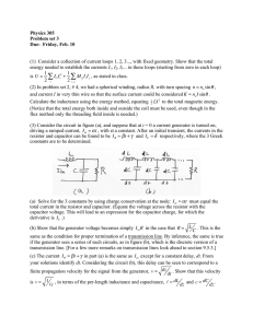 Physics 305 Problem set 3 Due:  Friday, Feb. 10