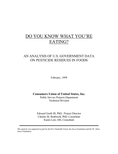 DO YOU KNOW WHAT YOU’RE EATING? AN ANALYSIS OF U.S. GOVERNMENT DATA