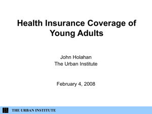 Health Insurance Coverage of Young Adults John Holahan The Urban Institute