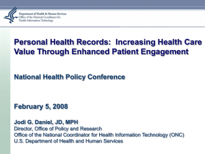 Personal Health Records: Increasing Health Care Value Through Enhanced Patient Engagement