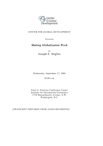 Making Globalization Work Joseph E. Stiglitz