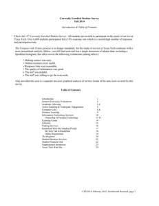 Currently Enrolled Student Survey Fall 2014  Introduction &amp; Table of Contents