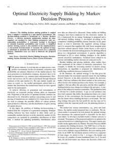 Optimal Electricity Supply Bidding by Markov Decision Process , Fellow, IEEE
