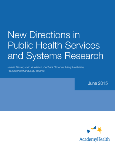 New Directions in Public Health Services and Systems Research June 2015