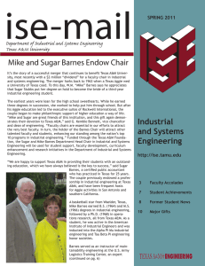 ise-mail Mike and Sugar Barnes Endow Chair Texas A&amp;M University