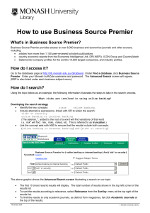 How to use Business Source Premier What's in Business Source Premier?