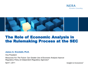 The Role of Economic Analysis in