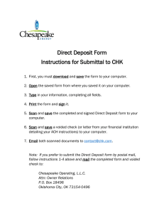 Direct Deposit Form Instructions for Submittal to CHK
