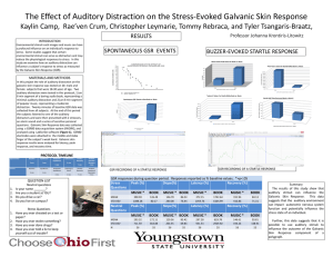 The Effect of Auditory Distraction on the Stress-Evoked Galvanic Skin... Kaylin Camp,  Rae’ven Crum, Christopher Leymarie, Tommy Rebraca, and... BUZZER-EVOKED STARTLE RESPONSE
