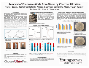 Removal of Pharmaceuticals from Water by Charcoal Filtration