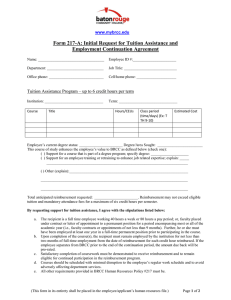 Form 217-A: Initial Request for Tuition Assistance and Employment Continuation Agreement  www.mybrcc.edu