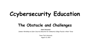 Ccybersecurity Education  The Obstacle and Challenges