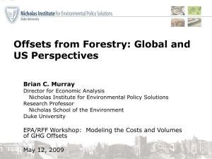 Offsets from Forestry: Global and US Perspectives Brian C. Murray
