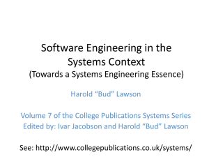 Software Engineering in the Systems Context (Towards a Systems Engineering Essence)