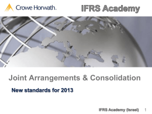 Joint Arrangements &amp; Consolidation  New standards for 2013 1