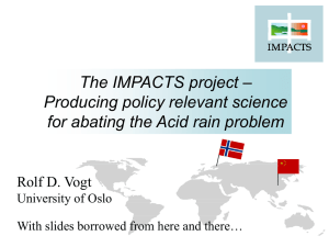 – The IMPACTS project Producing policy relevant science