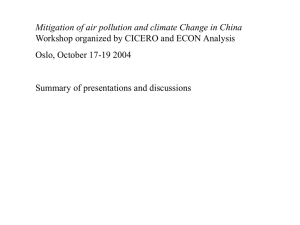Mitigation of air pollution and climate Change in China