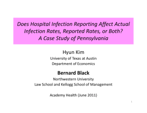 Does Hospital Infection Reporting Affect Actual  Infection Rates, Reported Rates, or Both?   A Case Study of Pennsylvania