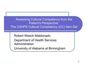Assessing Cultural Competency from the Patient’s Perspective: