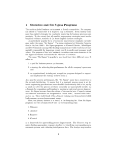 1 Statistics and Six Sigma Programs
