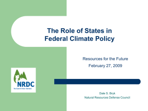 The Role of States in Federal Climate Policy Resources for the Future